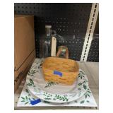 5 Pcs - Wooden Basket - Holiday Plates