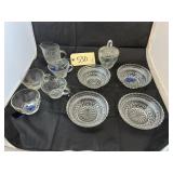 10 Pcs - Clear Glass Tea Cups - Sugar - Bowls