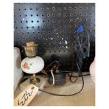 Metal Wall Light Fixture & Small Table Lamp