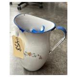 Enameled Pitcher w/Condiment Container
