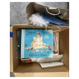 Box of Garland & Assorted Magazines