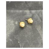 14K Gold Pearl Pierced Earrings