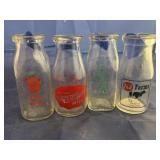 4 Pcs - Glass Milk Bottles