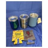 5 Pcs - Small Metal Tumblers & 2 Koozies