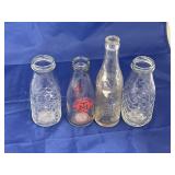 3 Pcs - Assorted Clear Glass Bottles