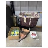 Wood Basket - Metal Basket - Wood Dï¿½cor
