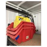 3 - Plastic Organizing Bins & Pump Sprayer