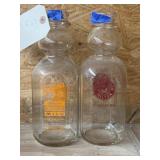 2 Pcs - Glass Milk Bottles