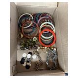 Box of Vintage Costume Bracelets