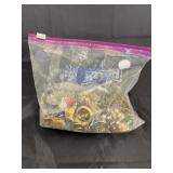 Bag of Assorted Metal Costume Jewelry