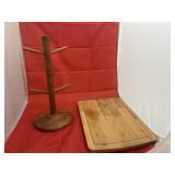 Wood Cutting Board & Hearth & Cup Tree