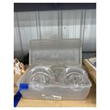 Sterlite Bin w/Clear Glass Sherbet Dishes