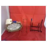5 Pcs - Wood Dï¿½cor - Metal Plate Stands