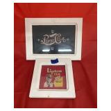 2 Pc - Framed Cross Stitch Pepsi Cola & Tea