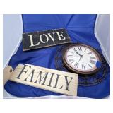 Battery Op Wall Clock - Wood Dï¿½cor