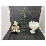 3 Pcs - Milk Glass Compote - Coffee Mug Tree