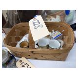 Bambo Basket w/ Tricket Boxes, Vases, Teacups