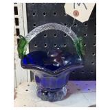 Cobalt Blue Glass Basket