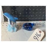 2 Pcs - Glass Dolphin & Dolphin Figure
