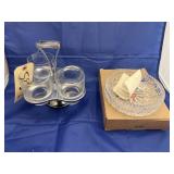 Condiment Server & Glass Pillar Candle Plate