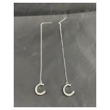 Sterling Drop Earrings w/Diamond Accents 2 G