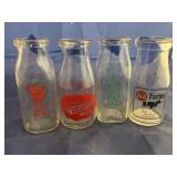 4 Pcs - Glass Milk Bottles