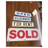 4 Pcs - Metal Single Sided Signs