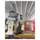 3-Tiered Glass/Metal Shelving Unit - Greek Pillars