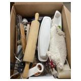 Box of Assorted Kitchen Utensils