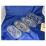 4 - Anchor Hocking Star of David Serving Dishes