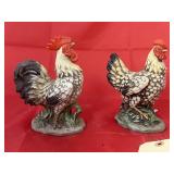 Pair Rooster Figurines