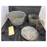 4 Pcs - Metal Trivet - 2 Buckets - Bulb Cover