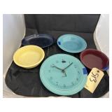 5 Pcs - Fiestaware Bowls - Clock &  Small Platter
