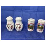 2 Sets - Souvenir Salt/Pepper Shakers