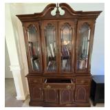 Lighted 2pc Hutch 60"L x 17"W x 32"H