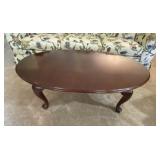 Oval Wood Coffee Table 46"L x 27"W