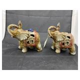 2 - Decorative Porcelain Elephants