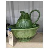 Ambiance Evergreen Water Pitcher & Wash Basin