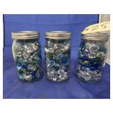 3 Jars of Assorted Aquarium Marbles