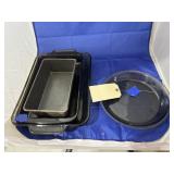 Anchor Hocking Glass Pie Plate - Metal Bread Tin