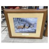 Framed/Matted "Elk Crossing" by Bernie Jenson