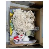Crochet Table Cover - Bud Vases -Canister w/Lid