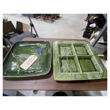 2 Pcs - Ambiance Evergreen Serving Tray & More