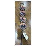 Wall Hanger w/4 Decorative Western Plates