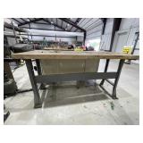 Wood Topped Shop Table 60'L x 31'W x 34'H