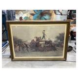 Framed "Old State Coach" by Eastman Johnson