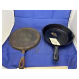 2 Pcs - Cast Iron Skillet & Cast Iron Pan
