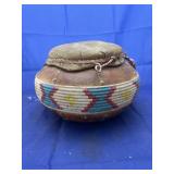 Native American Style Storage Bowl w/Lid