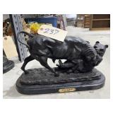 Metal/Marble Bear Statue by Gardet