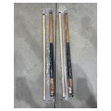 2 Pool Cues - 58" 2 Pc Maple Cues by Mizerak
